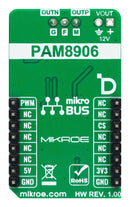 MIKROELEKTRONIKA MIKROE-5896 Add-On Board, Piezo Driver Click, PAM8906, Piezoelectric Sounder Driver, PWM, 3.3V/5V in