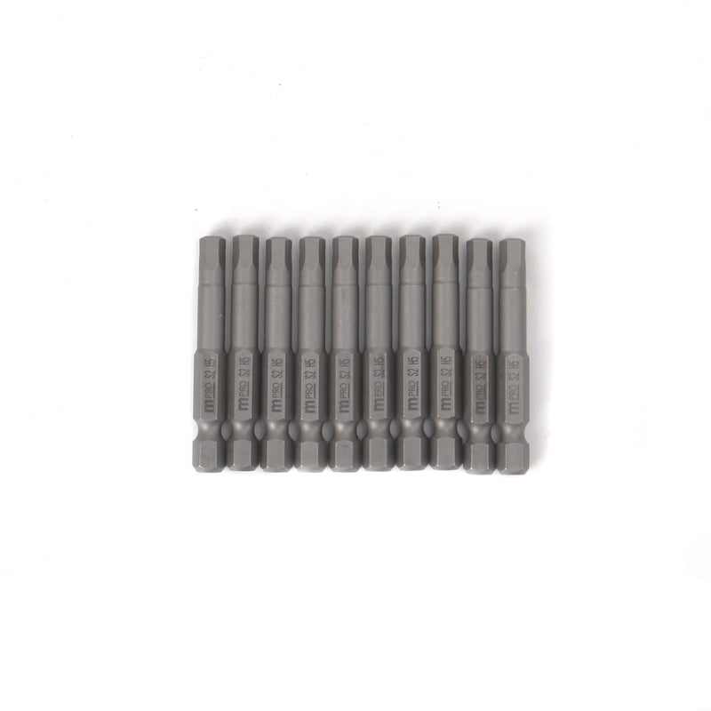 MULTICOMP PRO MP012267 Hex Bit, 10 Pieces of Hex Driver Bits, H5, 50mm, S2