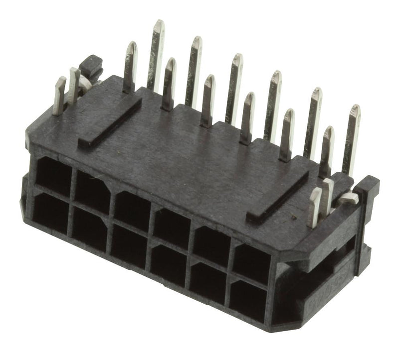 MOLEX 43045-1221 Pin Header, Power, 3 mm, 2 Rows, 12 Contacts, Through Hole Right Angle
