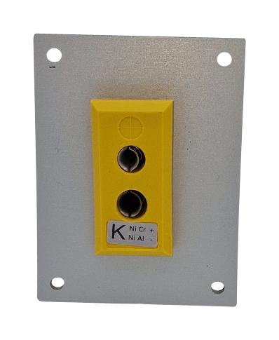 LABFACILITY AS-K-FF + FSP-1 Thermocouple Connector, 66 x 50mm Panel, Standard, K, Socket, 1Way, Yellow, ANSI, Fascia Mount