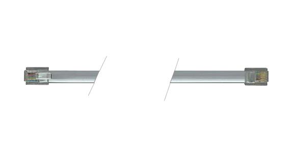 L-COM TDC310 Ethernet Cable, RJ11 Plug to RJ11 Plug, Silver, 3.05 m, 10 ft