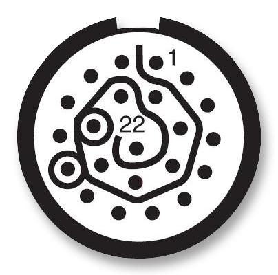 AMPHENOL LTD D38999/24FC35AN Circular Connector, MIL-DTL-38999 Series III, DS38999/24 Series, Jam Nut Receptacle, 22 Contacts