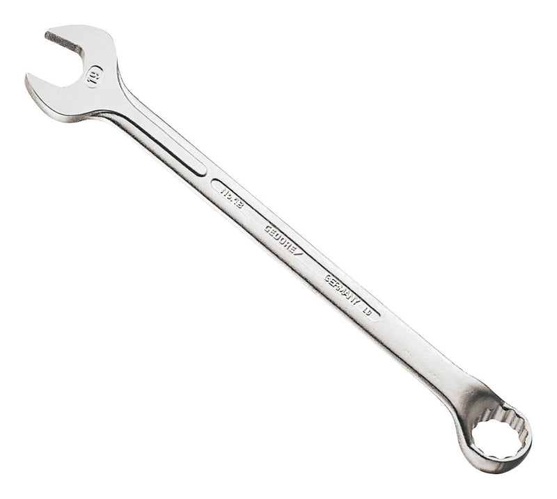 GEDORE 6002370 Spanner, Combination, 24 mm AF Size, 320 mm Length, 10&deg; Ring Offset, Chrome Vanadium Steel
