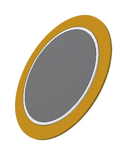 PUI AUDIO AB1560B Piezo Bender, 6 kHz, 0.012 UF, 300 ohm, 15 mm D x 0.21 mm H