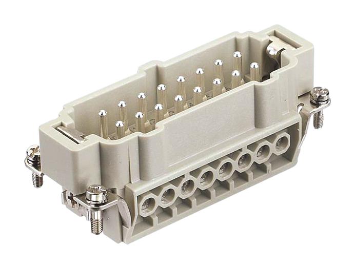HARTING 09337162601 Heavy Duty Connector, Han E Series, Insert, 16 Contacts, 16B, Plug, Screw Pin
