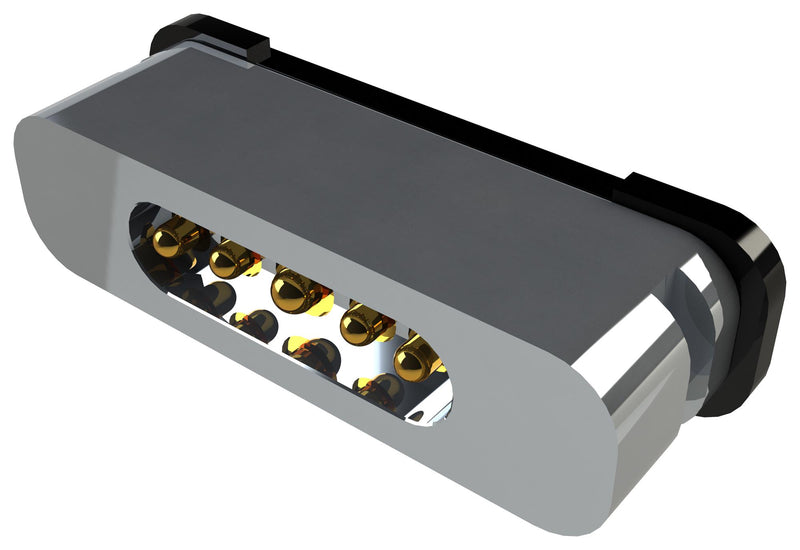 EDAC 685G0524P50110E Magnetic Connector, 4 Contacts, Plug, Straight, 1.8 mm, 2 A, Black