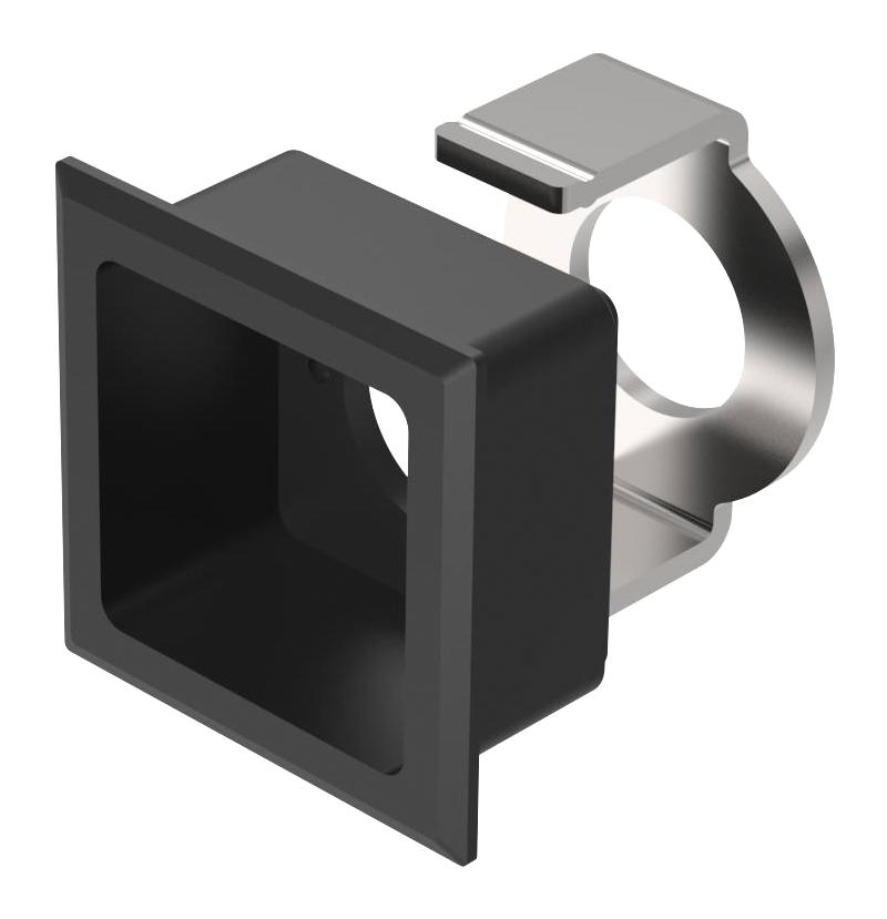EAO 18-920.1 Switch Bezel, Front, Flush, Black, EAO 18 Series Square Lens Illuminated Pushbutton Switches