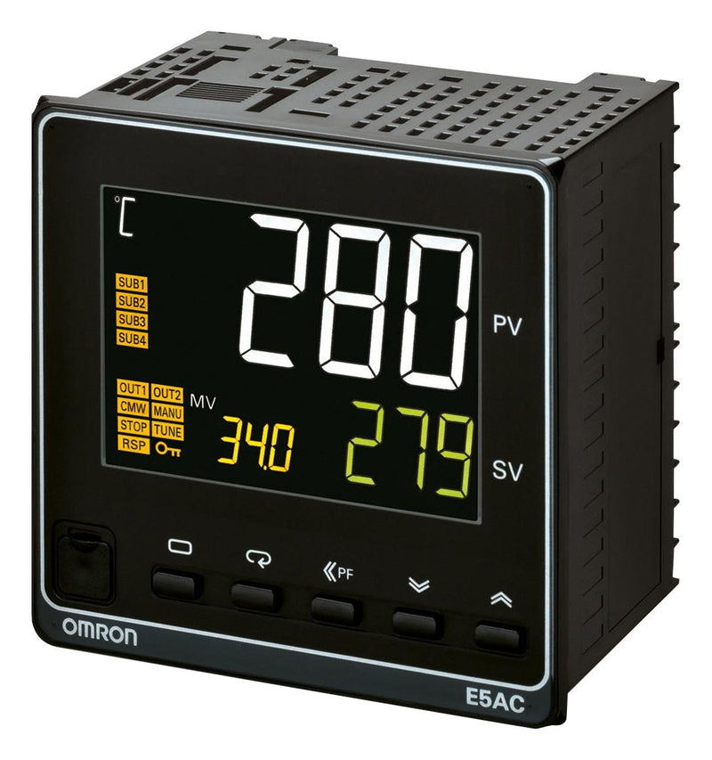 OMRON INDUSTRIAL AUTOMATION E5AC-RX4A5M-000 Temperature Controller, 1/4 DIN, ON/OFF Control, PID Control, -200 &deg;C to 2300 &deg;C, 100 V to 240 V