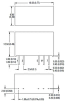 MURATA POWER SOLUTIONS NMJ1215SC Isolated Through Hole DC/DC Converter, 5.2kV Isolation, ITE, SIP, 1:1, 1 W, 2 Output, 15 V
