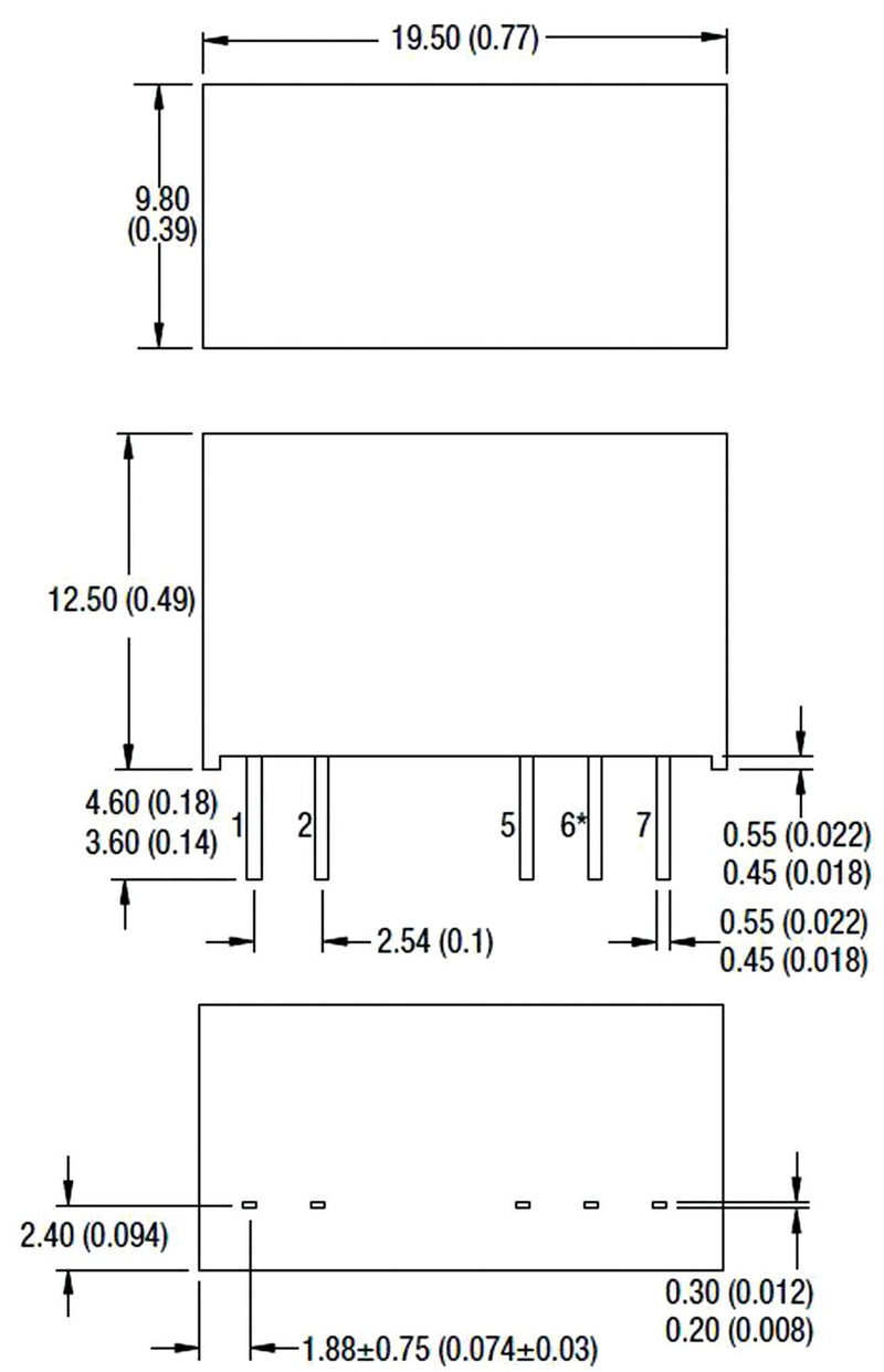MURATA POWER SOLUTIONS NMJ1215SC Isolated Through Hole DC/DC Converter, 5.2kV Isolation, ITE, SIP, 1:1, 1 W, 2 Output, 15 V