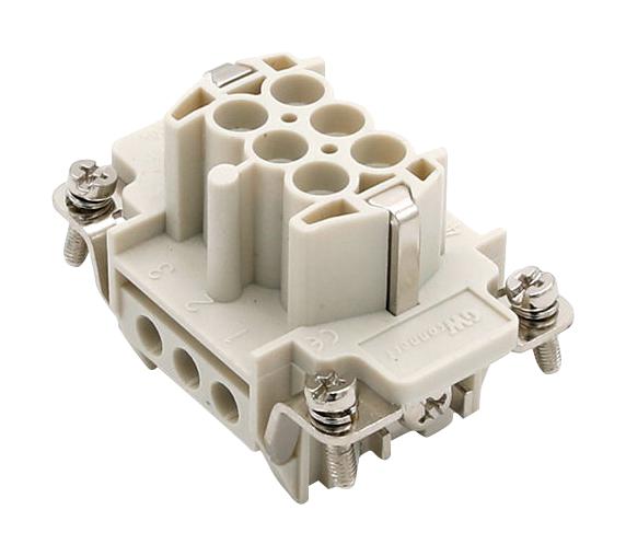 MOLEX 93601-0207 Heavy Duty Connector, Grey, GWconnect 93601 Series, Insert, 6 Contacts, 6B, Receptacle