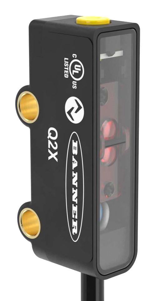 BANNER ENGINEERING Q2XKLAF3IR-Q5 Laser Sensor, 3m, PNP/IO-Link, 50mA, 10-30VDC, 150mm PVC Cable w/4 Pin M12 Connector, Q2XKLAF Series