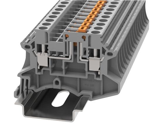 MULTICOMP PRO MP012877 DIN Rail Mount Terminal Block, 2 Ways, 22 AWG, 10 AWG, 6 mm&sup2;, Screw, 20 A