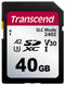 TRANSCEND TS40GSDC240I Flash Memory Card, 3D NAND, SD Card, UHS-1, Class 2, Class 30, V30, 40 GB, 3.6 V, -40 &deg;C, 85 &deg;C