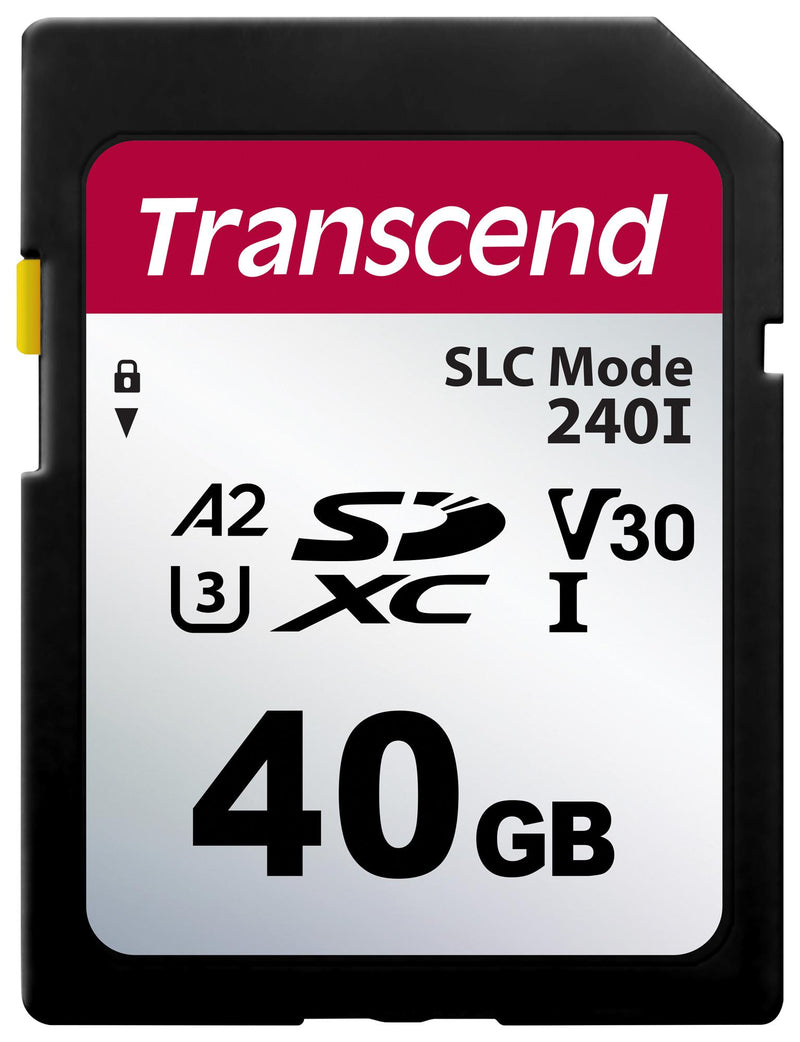 TRANSCEND TS40GSDC240I Flash Memory Card, 3D NAND, SD Card, UHS-1, Class 2, Class 30, V30, 40 GB, 3.6 V, -40 &deg;C, 85 &deg;C