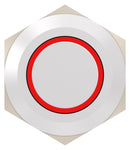 ALCOSWITCH - TE CONNECTIVITY AV1210E324R04 Vandal Resistant Switch, 24V LED, AV12 Series, 12 mm, SPST-NO-DM, Momentary, Round Raised, Natural