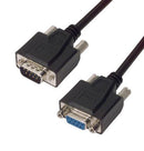 L-COM CSMNB9MF-1 Computer Cable, D Subminiature Plug, 9 Way, D Subminiature Socket, 9 Way, 1 ft, 304.8 mm, Black