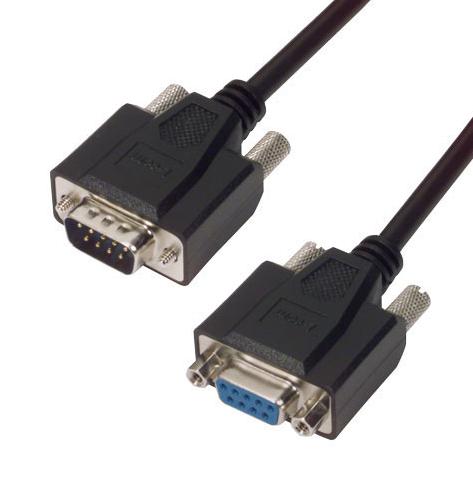 L-COM CSMNB9MF-1 Computer Cable, D Subminiature Plug, 9 Way, D Subminiature Socket, 9 Way, 1 ft, 304.8 mm, Black