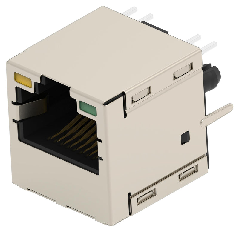 TE CONNECTIVITY 2488983-2 Modular Connector, G/Y LED, RJ45 Jack, 1 x 1 (Port), 8P8C, Cat5, Through Hole Mount