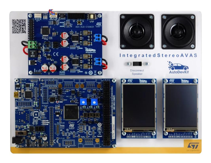 STMICROELECTRONICS AEKD-STEREOAVAS Evaluation Kit, SPC582B60E1, FDA903D, SPC58EC80E5, Acoustic Vehicle Alerting System, Audio