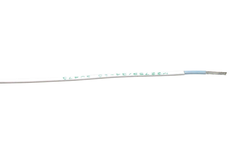 RAYCHEM - TE CONNECTIVITY M22759/34-20-9 Wire, Stranded, Air Frame, Dual Wall, Spec 55, SAE AS22759/34, ETFE, White, 20 AWG, 328 ft