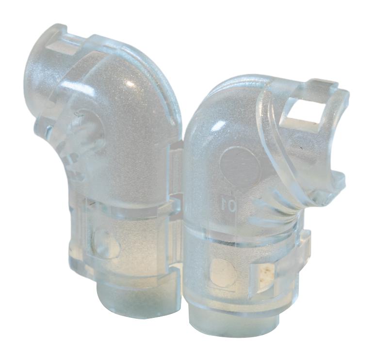 TUK PS90CL Patch Lead Adapter, 90&deg;, Clear, 6.5mm OD Cat5e, Cat6 or Cat6A Ethernet Cables