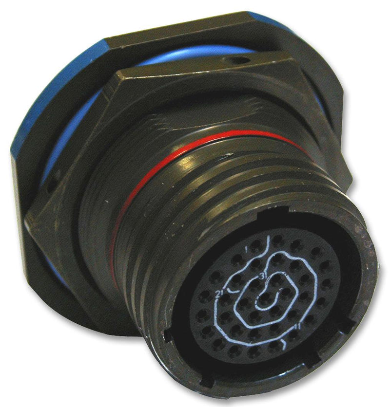 AMPHENOL AEROSPACE D38999/24MJ8BN Circular Connector, MIL-DTL-38999 Series III, DS38999/24 Series, Jam Nut Receptacle, 8 Contacts