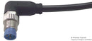TE CONNECTIVITY 1-2273008-1 Sensor Cable, AMP, 90&deg; M8 Plug, Free End, 3 Positions, 1.5 m, 4.9 ft, M8/M12 Connector System