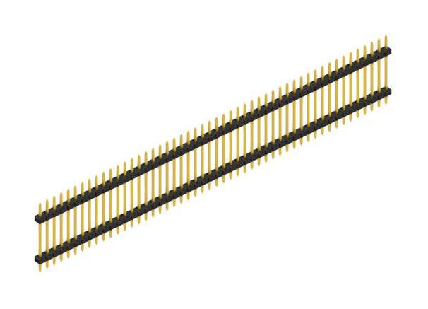 FISCHER ELEKTRONIK SLY 5 122 50 G Pin Header, Board-to-Board, Wire-to-Board, 2 mm, 1 Rows, 50 Contacts, Through Hole Straight