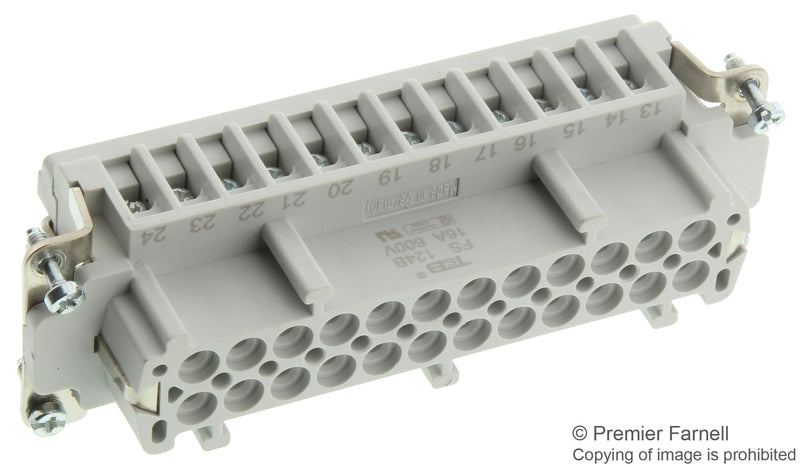 ABB - THOMAS & BETTS FS124B RECTANGULAR INSERT, RECEPTACLE, 24+G POSITION, SCREW