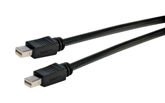 L-COM DPCAC3MM-2M Audio / Video Cable Assembly, Mini DisplayPort Plug, Mini DisplayPort Plug, 6.6 ft, 2 m, Black