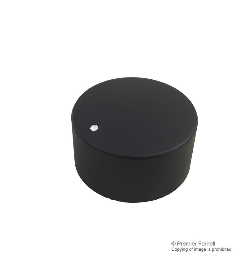 MULTICOMP PRO MP7233 Knob, Splined Shaft, 6 mm, Aluminium, Round with Indicator Dot, 29.8 mm