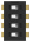 ALCOSWITCH - TE CONNECTIVITY ADEN04TTU04 DIP SW, 4CKT, SPST, 0.025A, 24VDC, TH