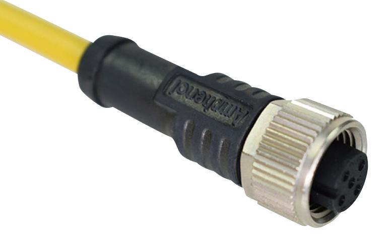 AMPHENOL LTW M12A-05BFFM-SL8A01 Sensor Cable, M12 Receptacle, Free End, 5 Positions, 1 m, 3.3 ft, M Series