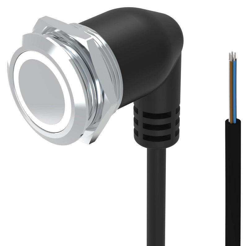 EAO 82-665C.1154 Vandal Resistant Switch, Ring Illuminated, 24V LED, 82 Series, 22 mm, SPDT, Momentary
