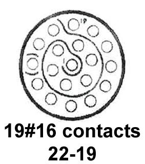 CINCH CONNECTIVITY SOLUTIONS C48-16R22-19P7-406 Circular Connector, C48 Series, MIL-DTL-26500 Series, Straight Plug, 19 Contacts