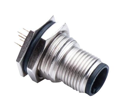 AMPHENOL LTW MSBS-05PMMP-SF8001 Sensor Connector, M Series, M12, Male, 5 Positions, Solder Pin, Straight Panel PCB Mount