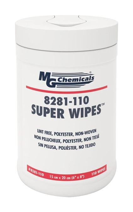 MG Chemicals 8281-110 8281-110 Wipes 150mm x 200mm Tub Nonwoven Polyester Super 8281 Series