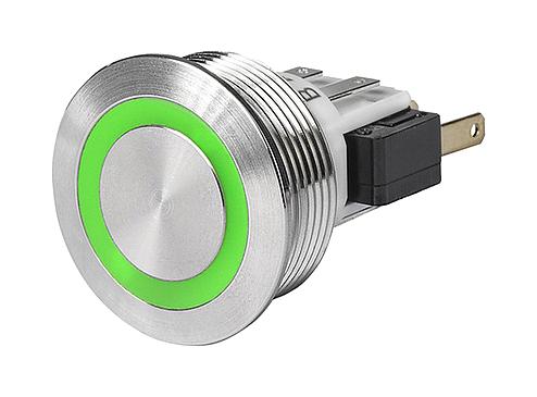 SCHURTER 3-145-615 Vandal Resistant Switch, MSM II Series, 30 mm, SPDT, Momentary, Round Flat, Natural