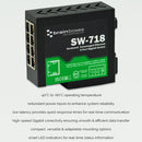 BRAINBOXES SW-718 Switch, Hardened, 8 Ports, Industrial, Gigabit Ethernet, DIN Rail, RJ45 x 8, 10Mbps, 100Mbps, 1Gbps GTIN UPC EAN: 0837324005110