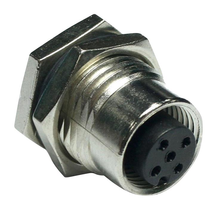 AMPHENOL LTW M12A-03PFFS-SF8001 Sensor Connector, M Series, M12, Female, 3 Positions, Solder Socket, Straight Panel Mount