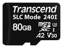 TRANSCEND TS80GUSD240I Flash Memory Card, 3D NAND, MicroSD Card, UHS-1, Class 2, Class 30, V30, 80 GB, 3.6 V, -40 &deg;C
