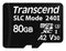 TRANSCEND TS80GUSD240I Flash Memory Card, 3D NAND, MicroSD Card, UHS-1, Class 2, Class 30, V30, 80 GB, 3.6 V, -40 &deg;C