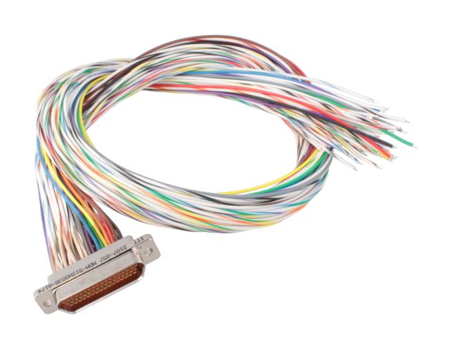ITT CANNON MDM-51SH003B-A174 CBL ASSY, 51P MICRO D RCPT-FREE END, 18"