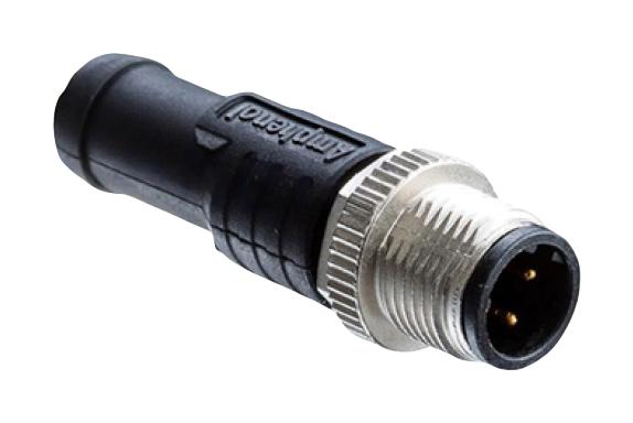 AMPHENOL LTW M12A-04BMMM-SL8D01 Sensor Cable, M12 Plug, Free End, 4 Positions, 1 m, 3.3 ft, M Series