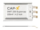 CAP-XX DMT3N4R2U224M3DTA0 Supercapacitor, Prismatic Ultra Thin, 0.22 F, 4.2 V, Solder, &plusmn; 20%