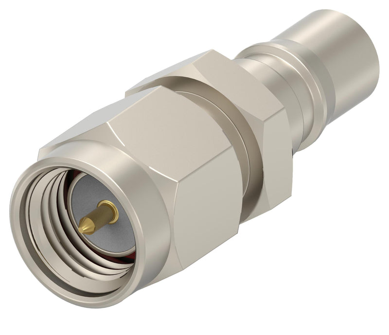 TE CONNECTIVITY 2476209-1. RF ADAPTOR, SMA PLUG-QMA JACK, 50 OHM