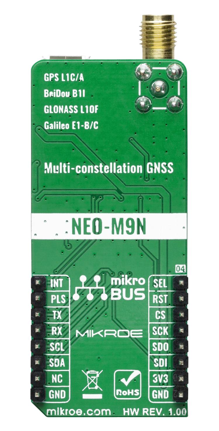 MIKROELEKTRONIKA MIKROE-5764 Add-On Board, GNSS 7 Click, MikroE MikroBUS Compatible Development Boards