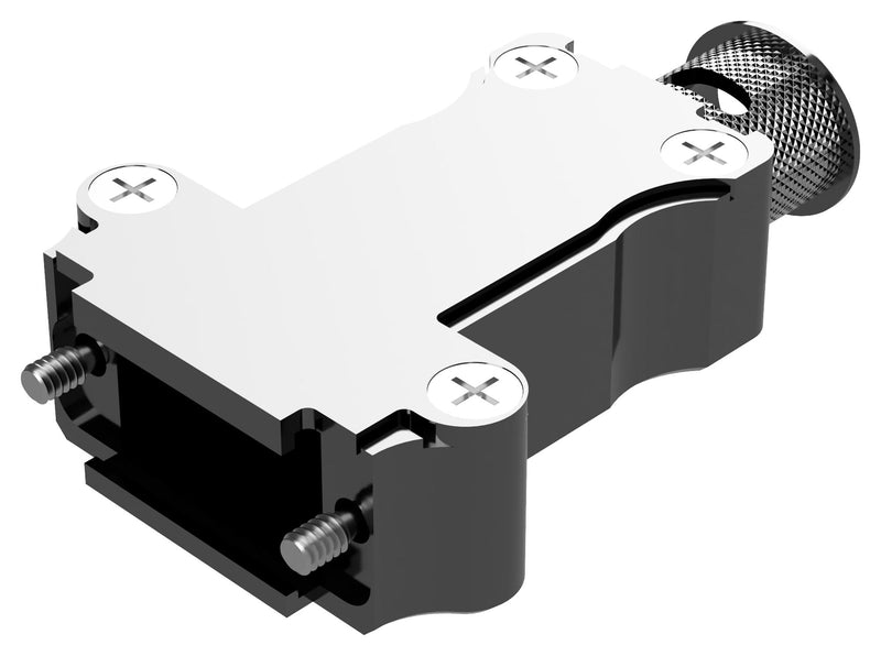 POSITRONIC D9000APNE0/AA D SUB BACKSHELL, 180DEG, SIZE DE, ALUM
