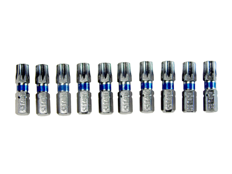MULTICOMP PRO MP014703 Torx Bit, TT40 Size, Tamperproof Torx, 25 mm Length, Pack of 10